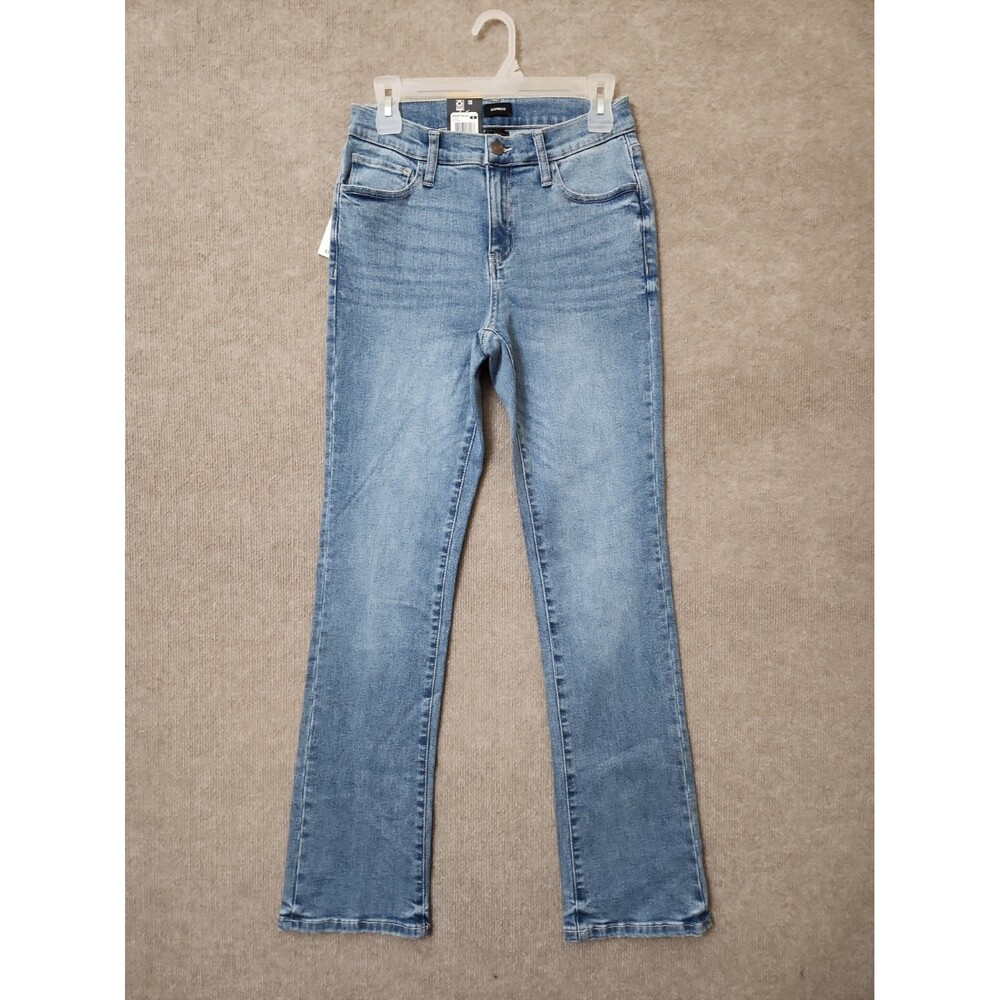 Express Bootcut Jeans Womens 8 Blue Light Wash Stretch NEW